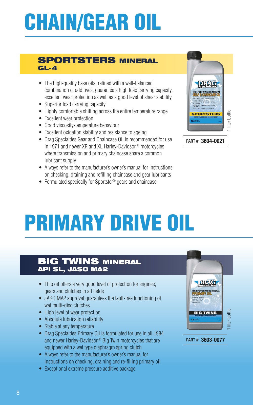 Drag Specialties Oils and Fluids, page 10
