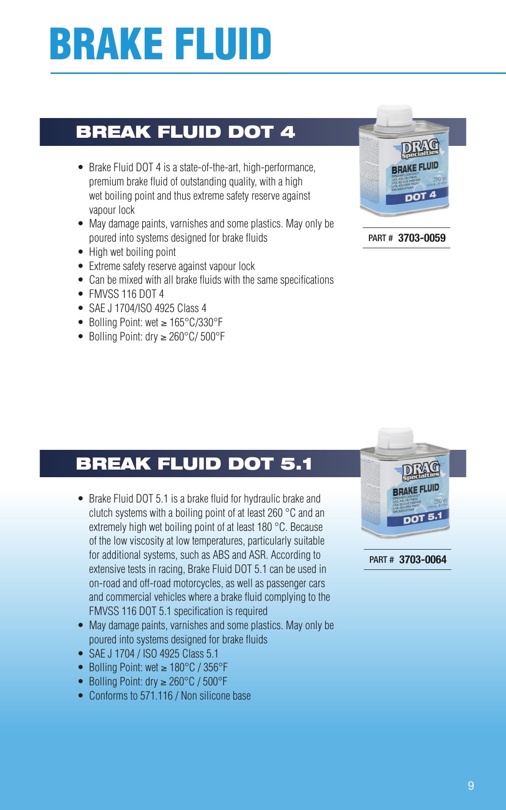 Drag Specialties Oils and Fluids, страница 11