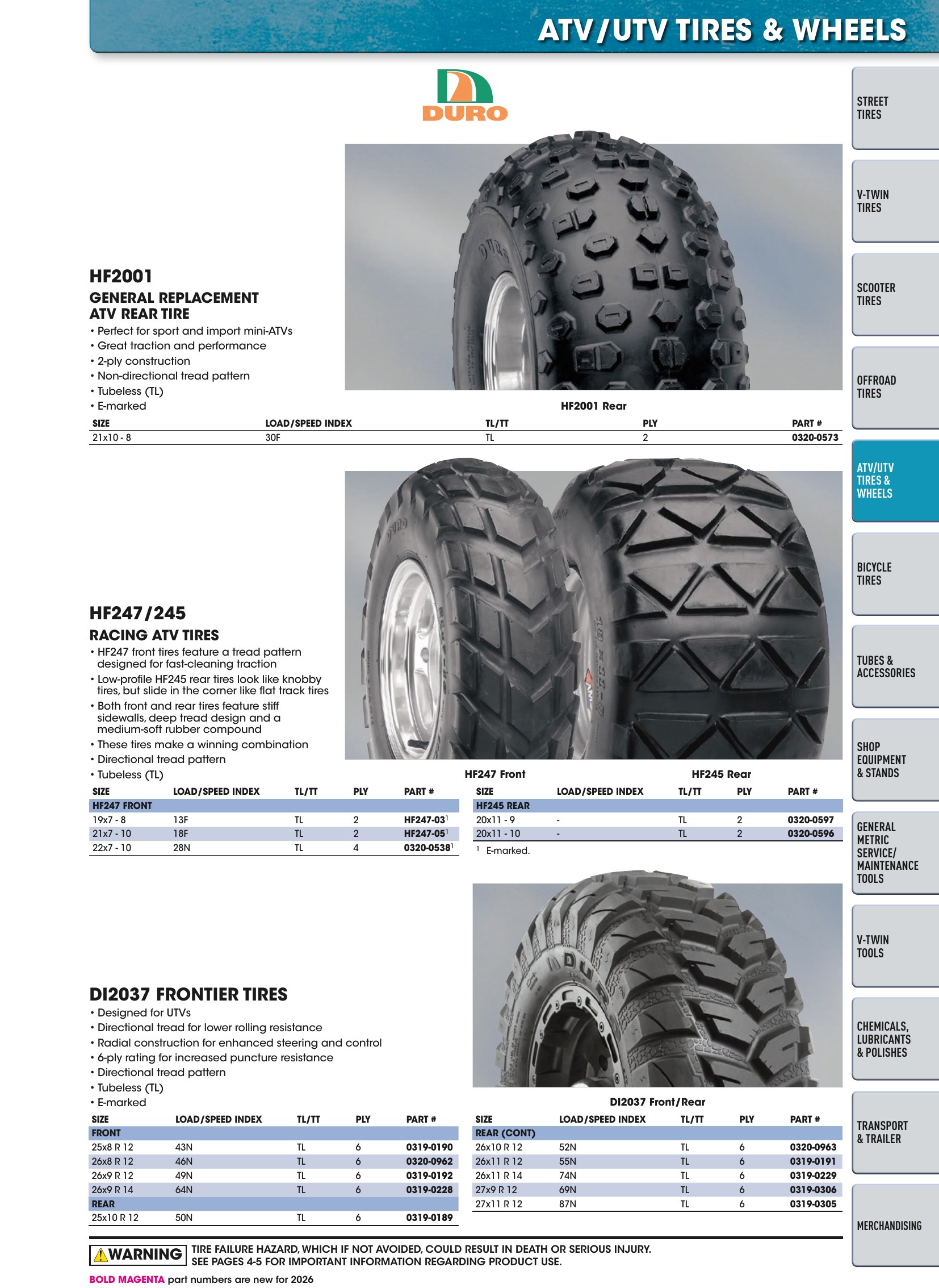 Tires, Tools & Chemicals, page 229