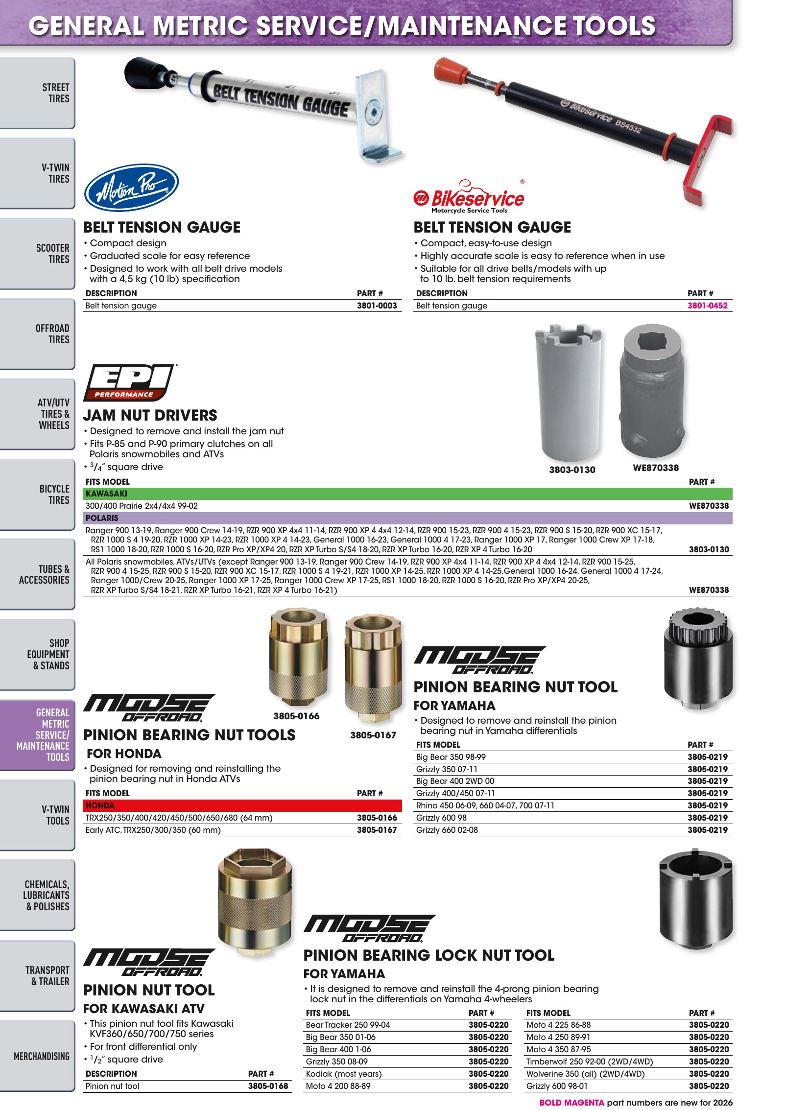 Tires, Tools & Chemicals, page 400