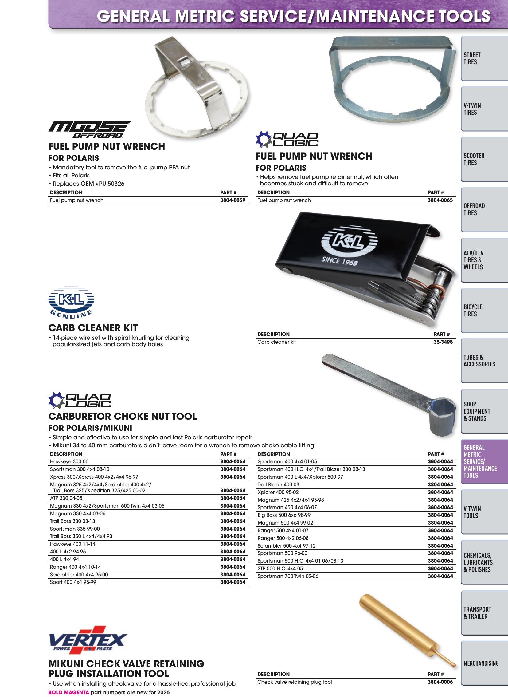 Tires, Tools & Chemicals, page 405