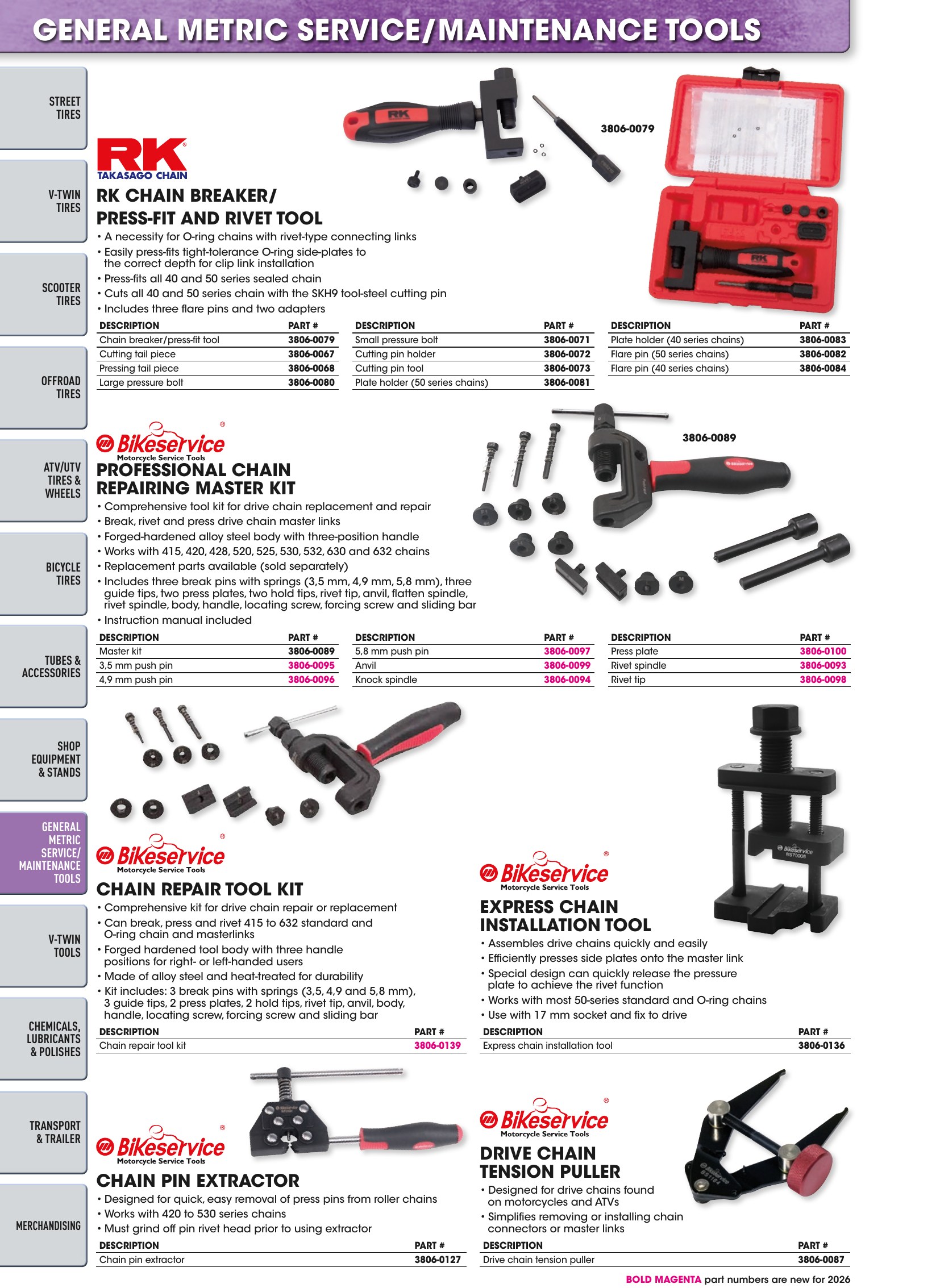 Tires, Tools & Chemicals, page 418