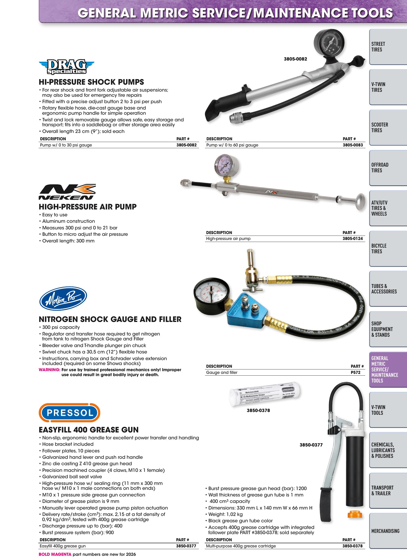 Tires, Tools & Chemicals, page 439
