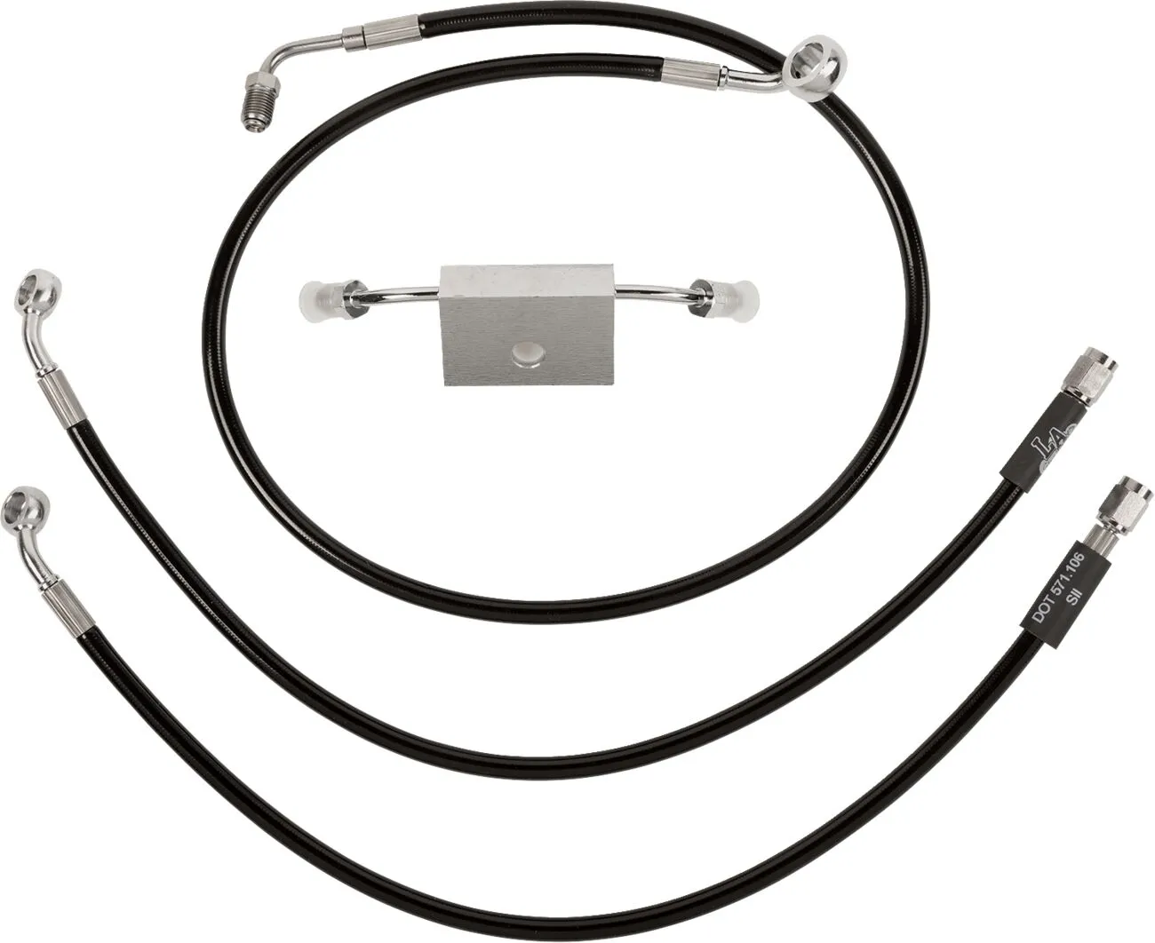 Black Braided Brake Line Kit
