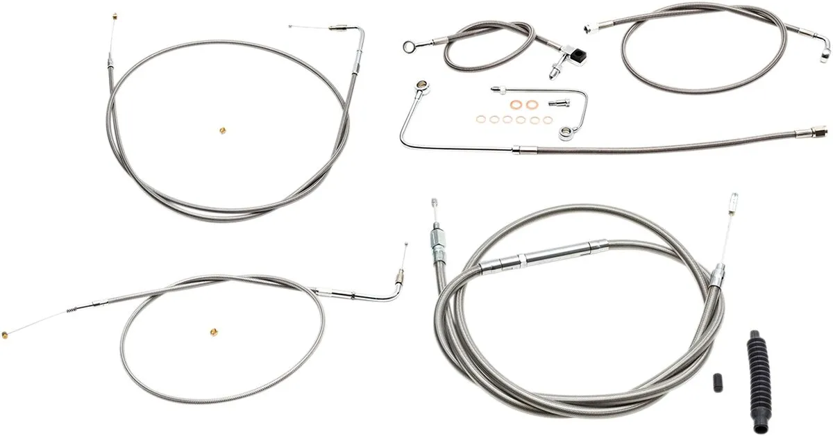 Standard Stainless Braided Handlebar Cable/Brake Line Kit