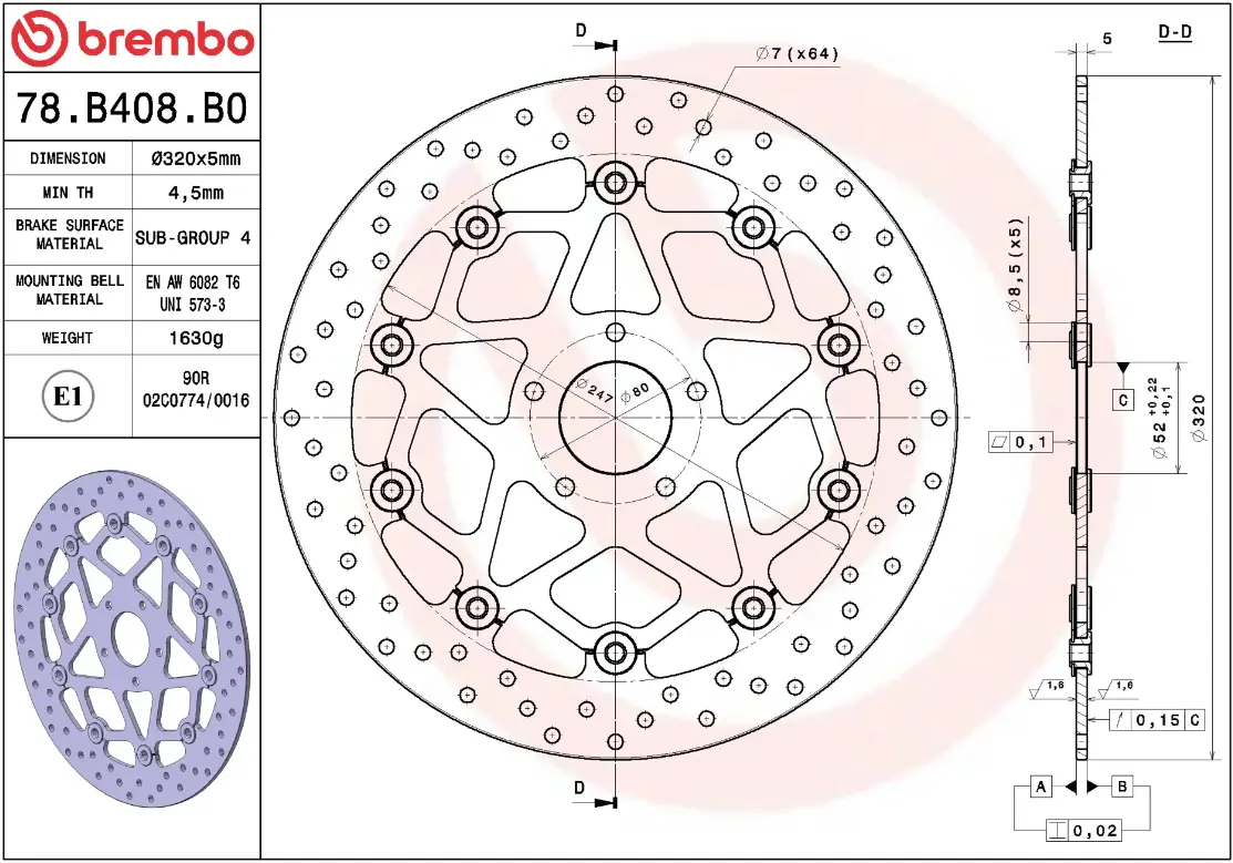 BRAKE ROTOR FLOATING SERIE ORO PRIME LINE