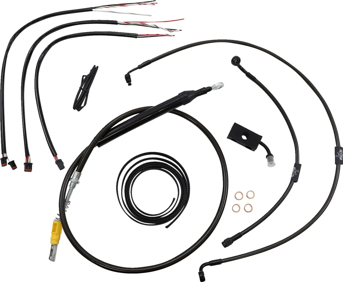 Complete Midnight Braided Handlebar Cable/Brake Line Kit