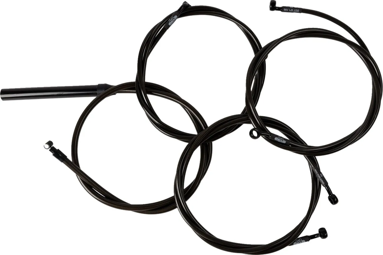 Complete Midnight Braided Handlebar Cable/Brake Line Kit