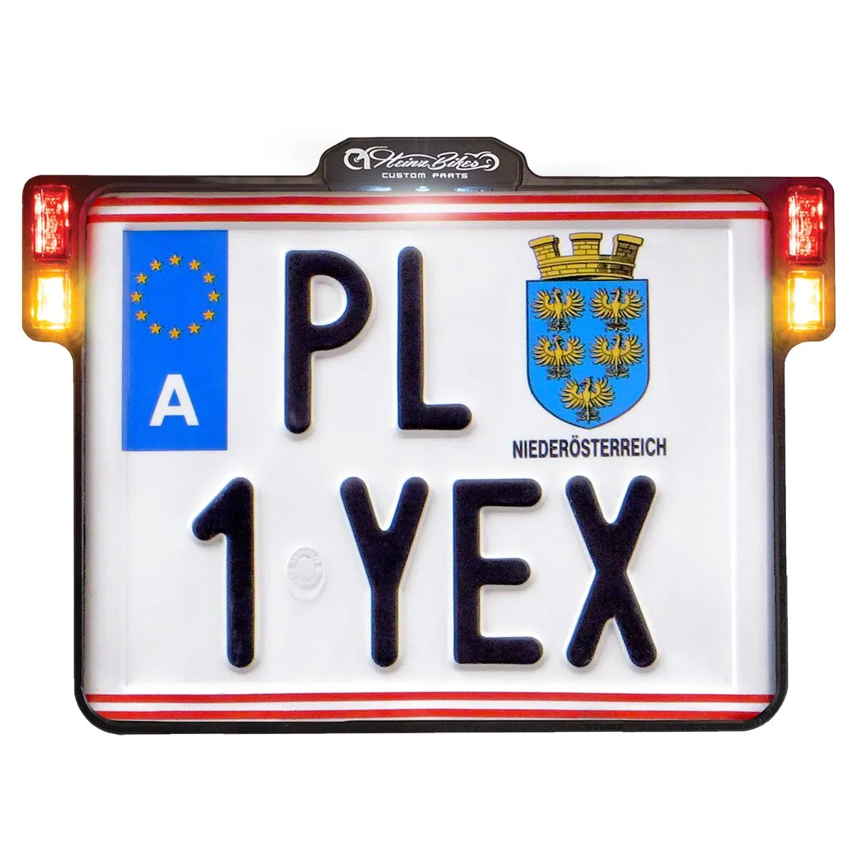 All-in-One 2.0 License Plate Holder w/ LED Plate Lights, Brake and Rear Lights