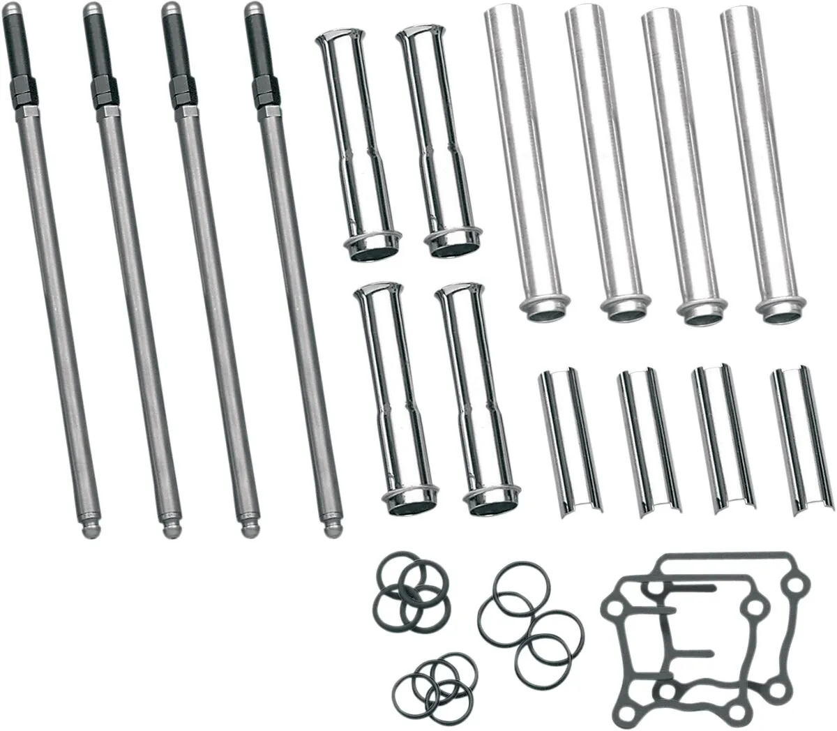 Adjustable Pushrod Cover Kit with Chrome Covers