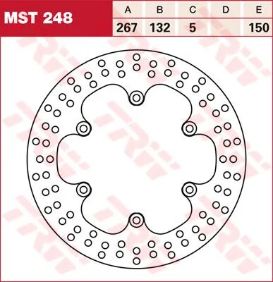 Round Fixed Brake Rotor 250-299mm