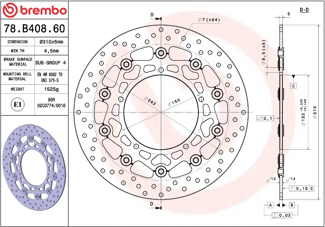 BRAKE ROTOR FLOATING SERIE ORO PRIME LINE