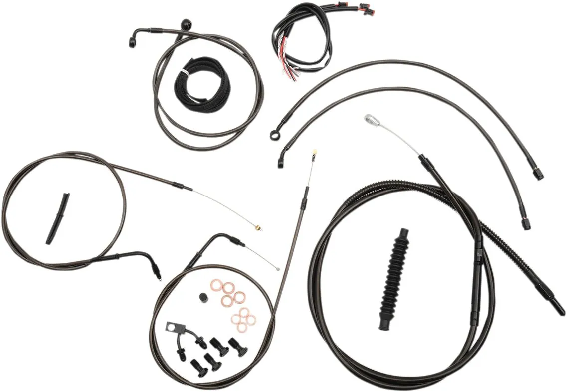 Complete Midnight Braided Handlebar Cable/Brake Line Kit