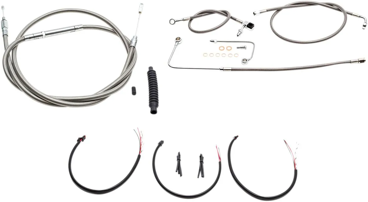 Complete Stainless Braided Handlebar Cable/Brake Line Kit