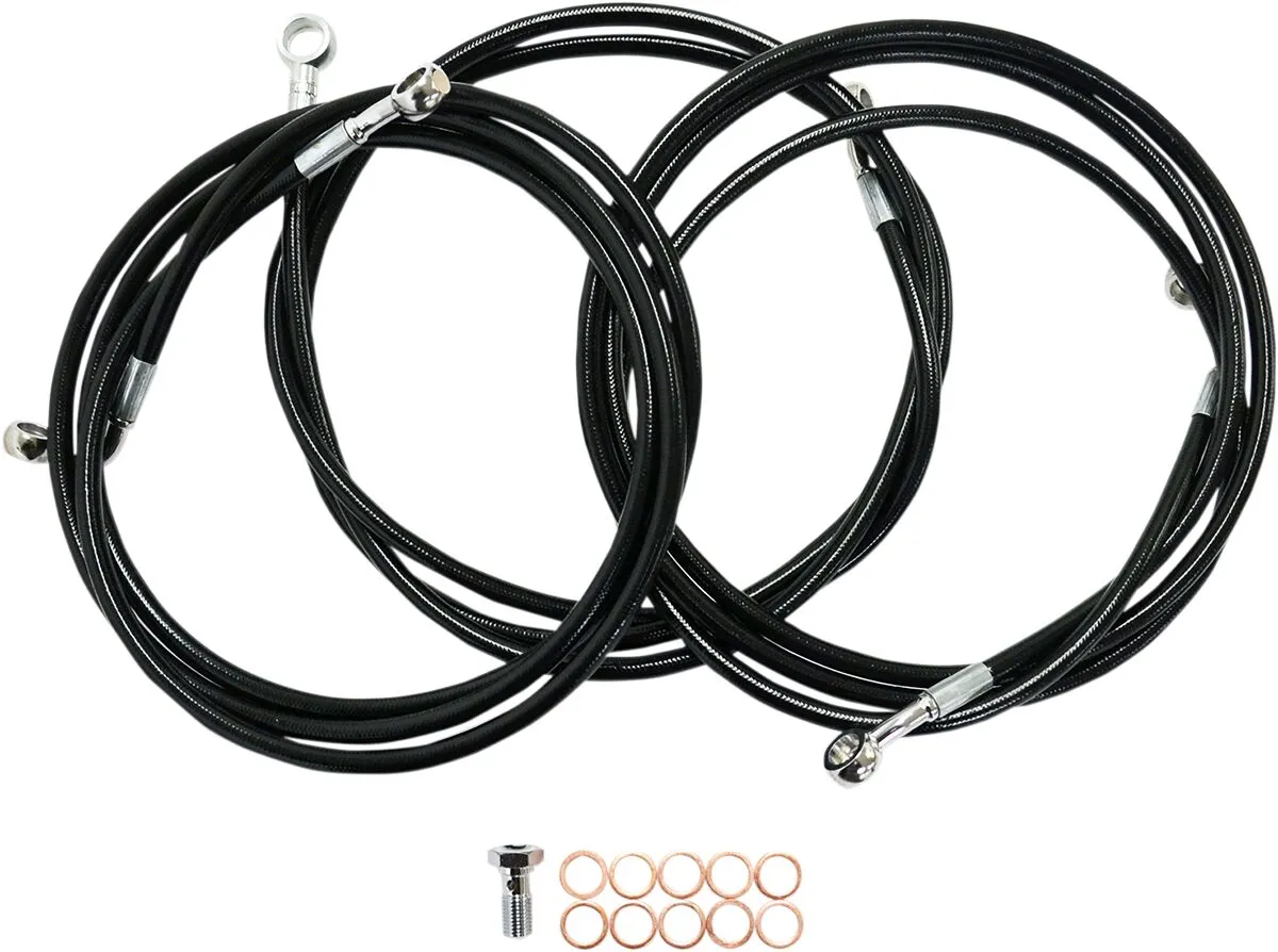 Black Braided Brake Line Kit