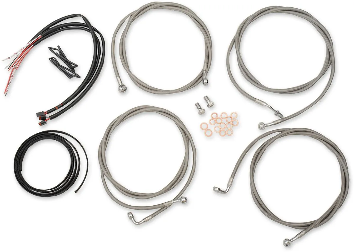 Complete Stainless Braided Handlebar Cable/Brake Line Kit