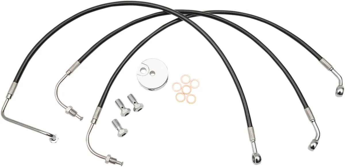 Black Braided Brake Line Kit