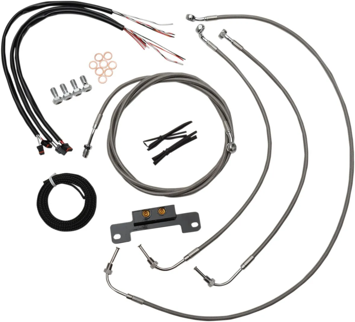 Complete Stainless Braided Handlebar Cable/Brake Line Kit