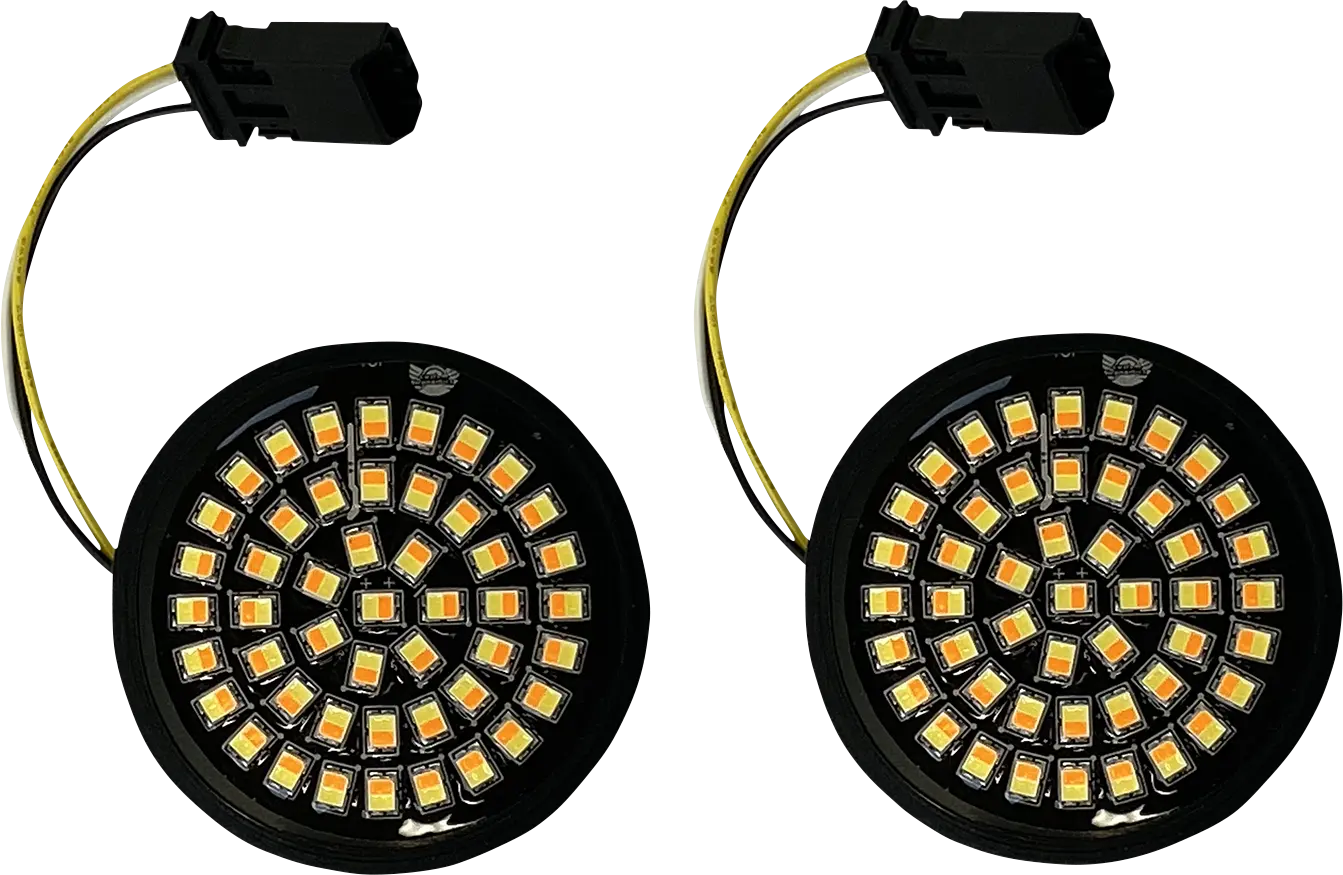Genesis® 4 Плътни кехлибарени/бели (без хало) LED мигачи за CVO™