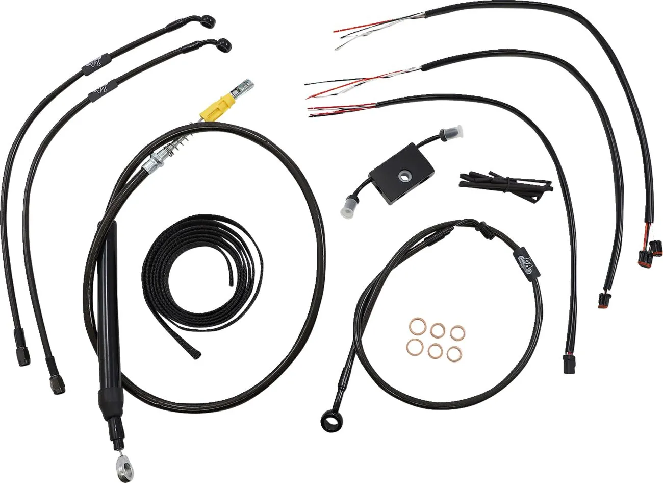 Complete Midnight Braided Handlebar Cable/Brake Line Kit
