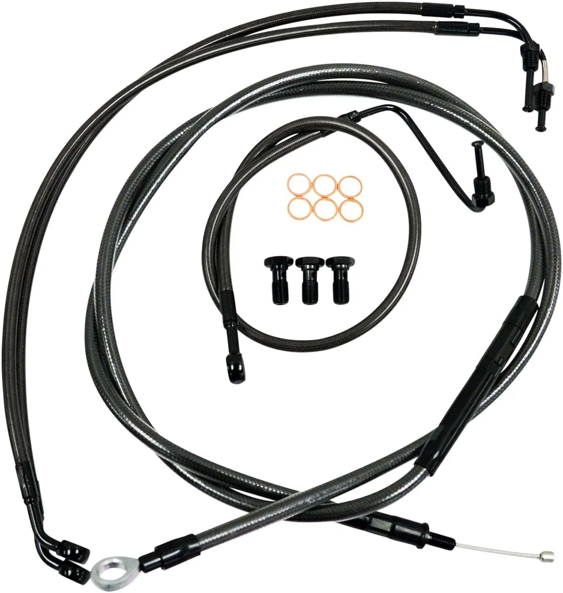 Standard Midnight Braided Handlebar Cable/Brake Line Kit
