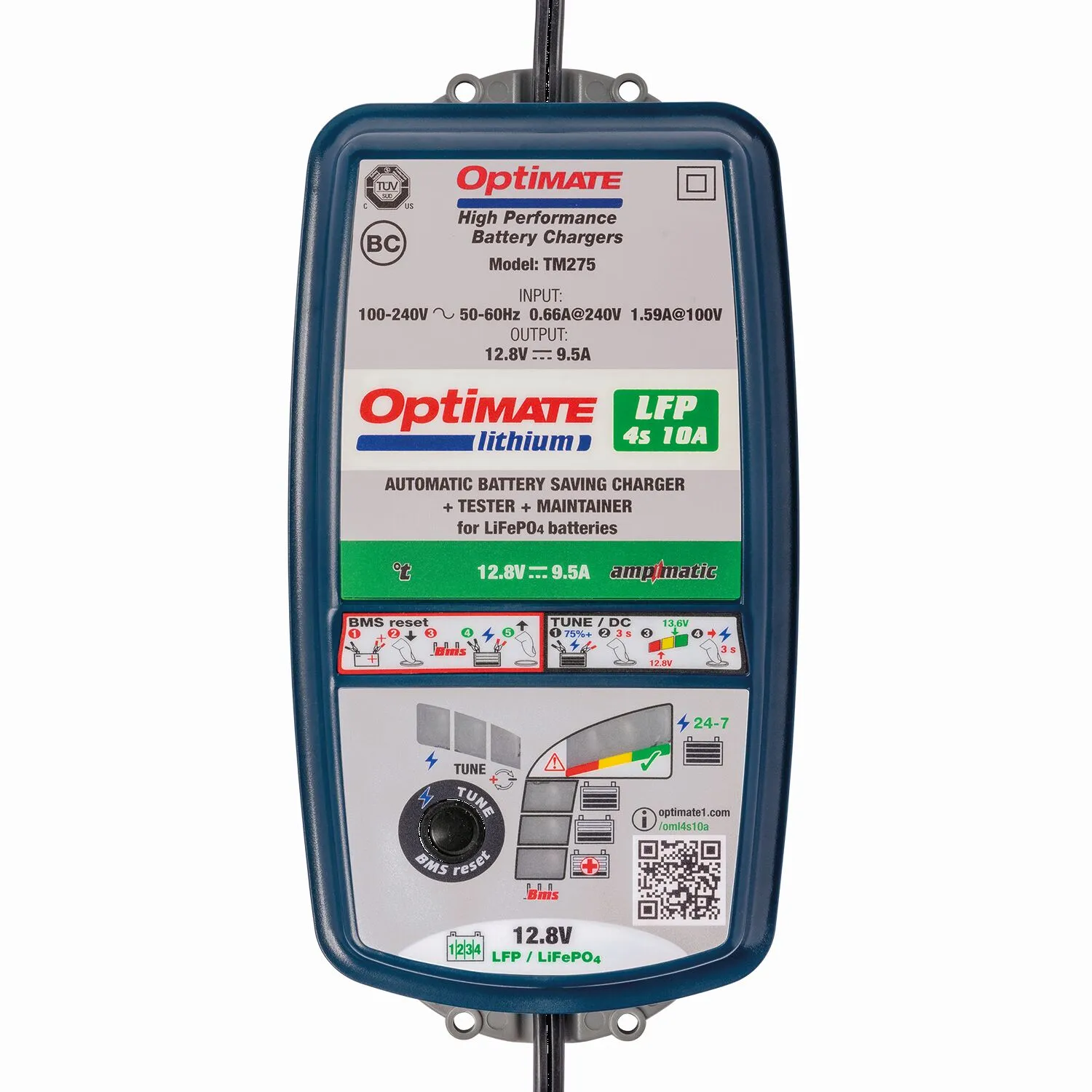 OptiMate™ Lithium LFP 4S Зарядно устройство и поддържащо устройство за батерии
