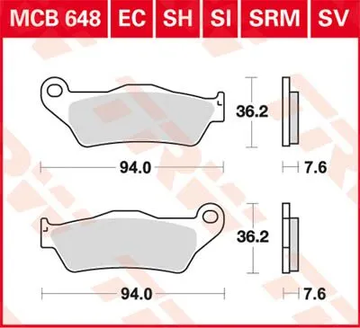 SI Series Синтеровани спирачни накладки за офроуд