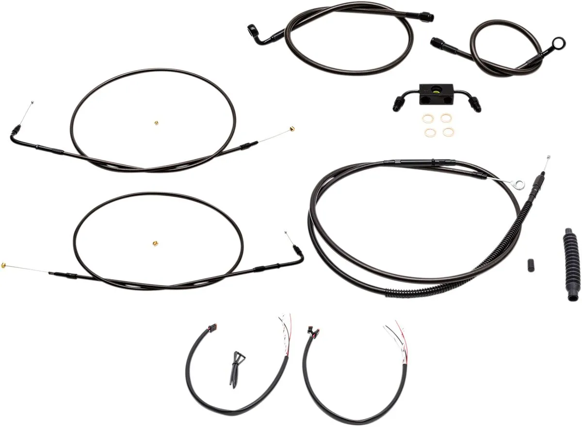 Complete Midnight Braided Handlebar Cable/Brake Line Kit