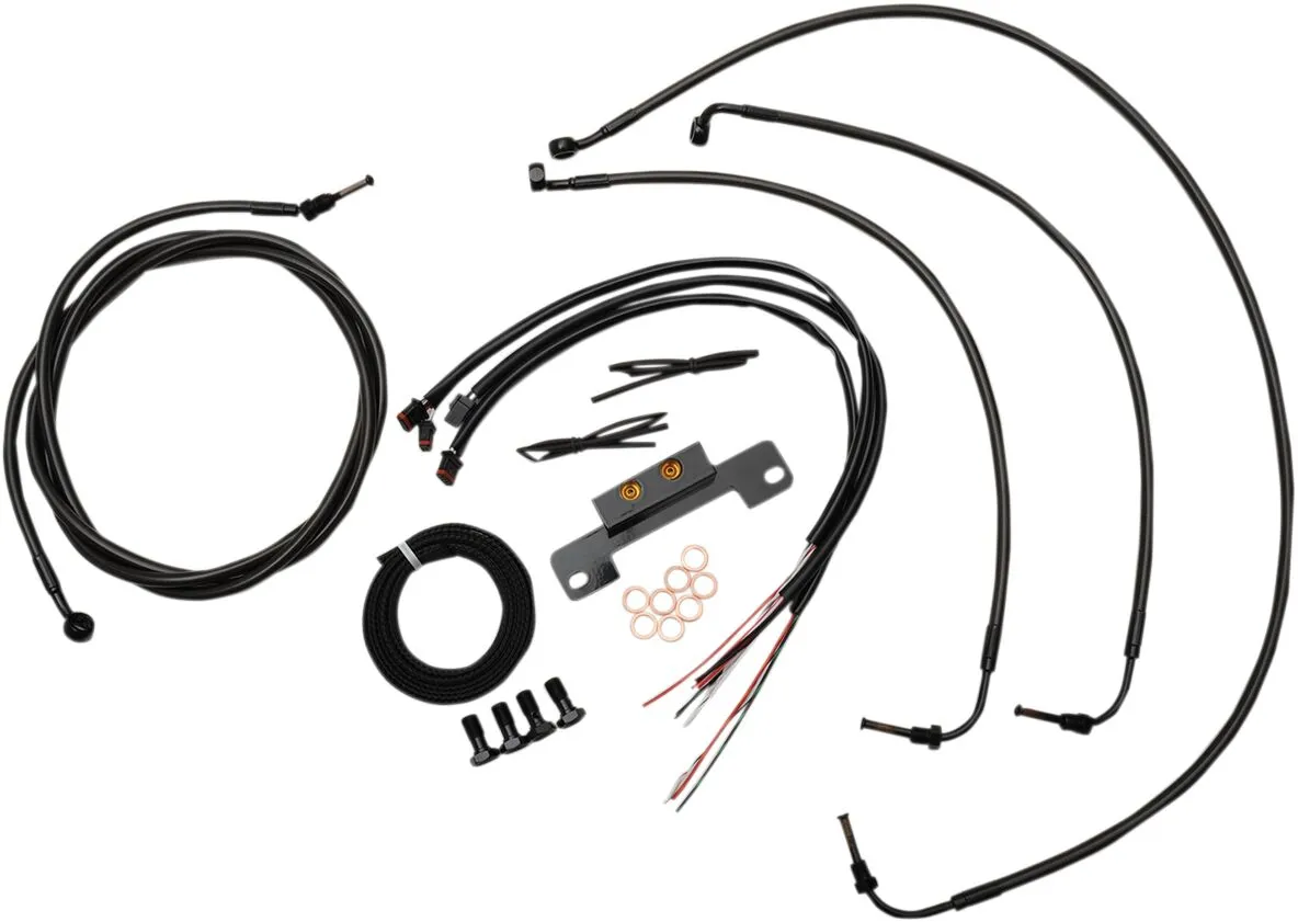 Complete Midnight Braided Handlebar Cable/Brake Line Kit