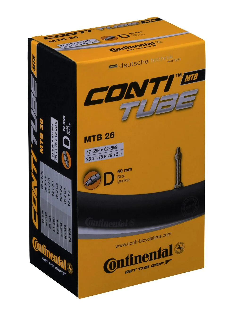 ContiTube MTB вътрешна гума 26" 47-559->62-559