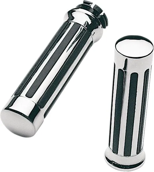 Custom Chrome Rail Style Rubber Grips