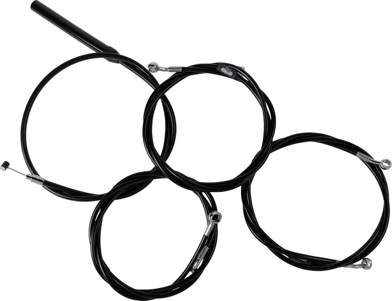 Complete Black Vinyl Braided Handlebar Cable/Brake Line Kit